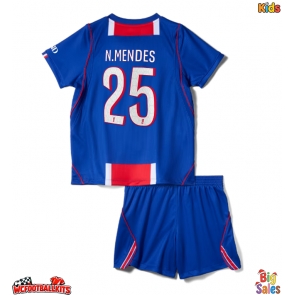 Paris Saint-Germain Nuno Mendes #25 Replica Home Stadium Kit for Kids 2026-27 Short Sleeve (+ pants)